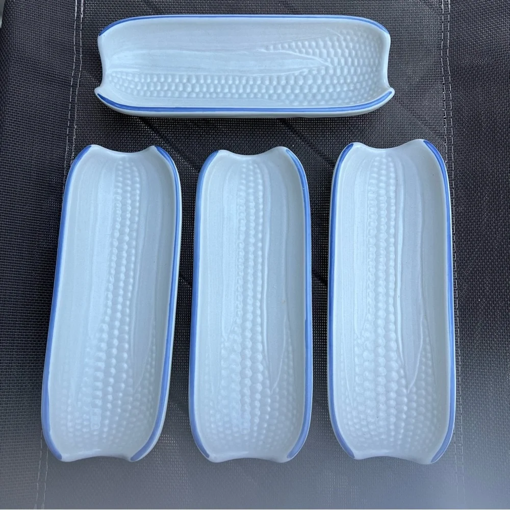 PFALTZGRAFF YORKTOWNE VINTAGE STONEWARE CORN COB TRAY SET OF 4
